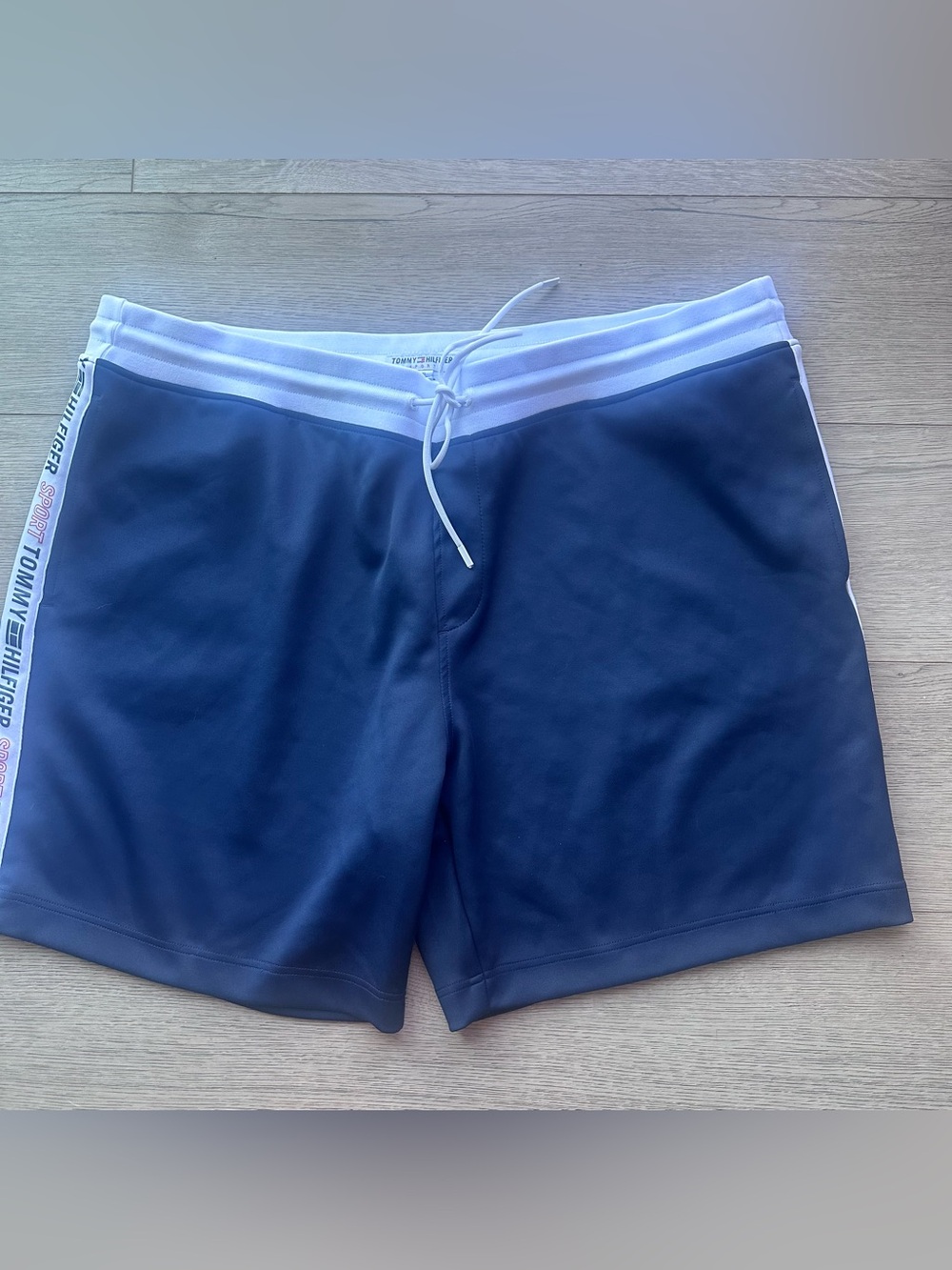 Tommy Hilfiger Sport Men’s‎ XXL Navy Athletic Shorts Logo Tape